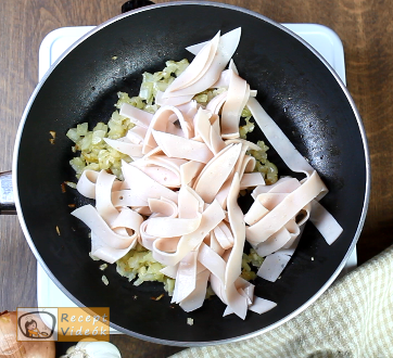 Sonkás tészta recept, sonkás tészta elkészítése 4. lépés