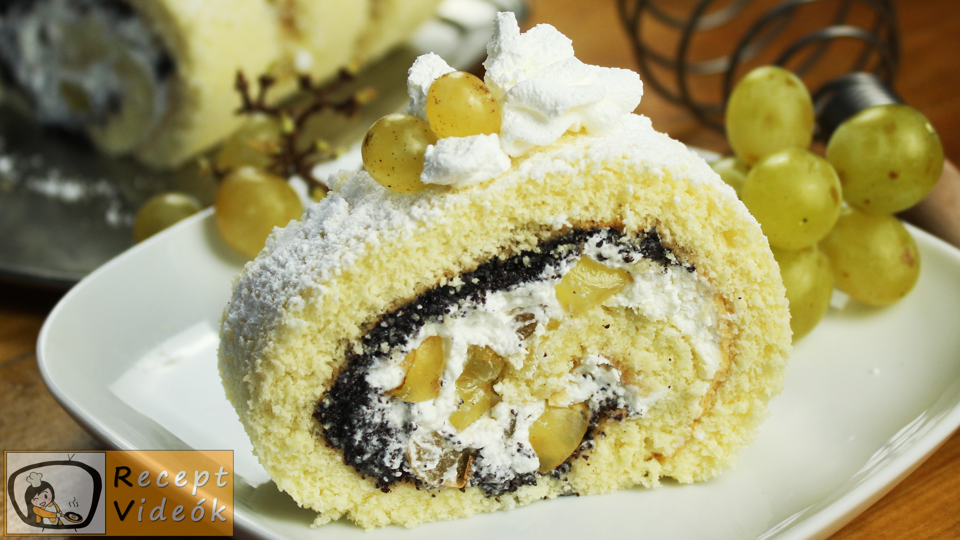 Szőlős-mákos tekercs recept, szőlős-mákos tekercs elkészítése - Recept Videók