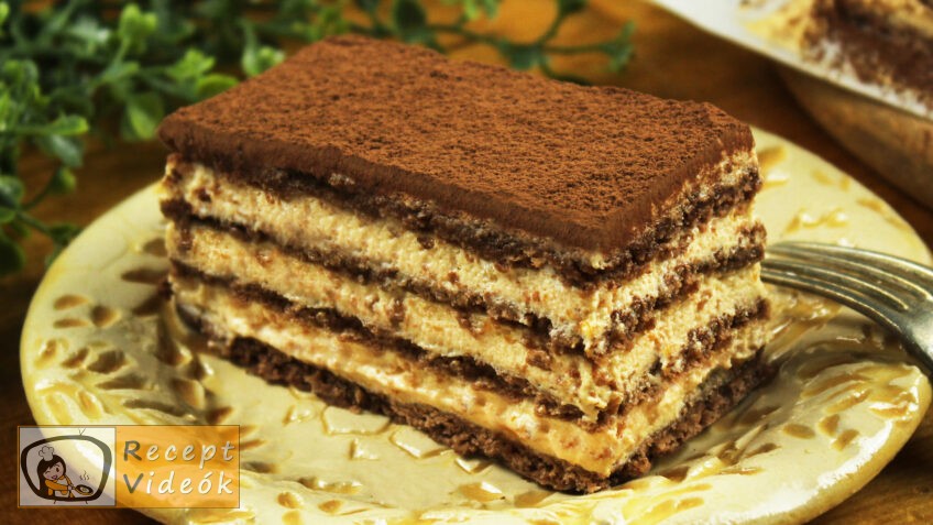 KÁVÉS-KARAMELLÁS SZELET RECEPT KÉSZÍTÉSE VIDEÓVAL