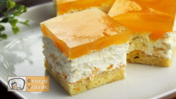 Barackos túrókrémes kocka recept, barackos túrókrémes kocka elkészítése - Recept Videók