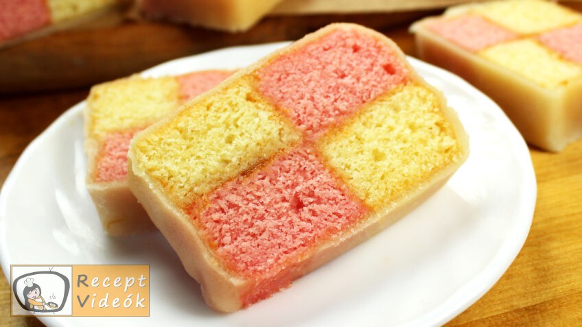 BATTENBERG SZELET RECEPT VIDEÓVAL – Battenberg szelet készítése