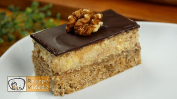 Diószelet rumos krémmel recept, diószelet rumos krémmel elkészítése - Recept Videók