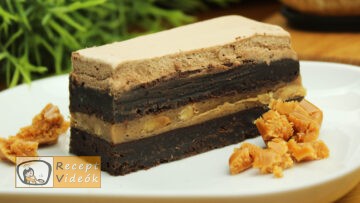 Csokoládé szelet karamell krémmel recept, csokoládé szelet karamell krémmel elkészítése - Recept Videók