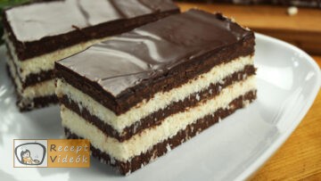 Kókuszos zebra szelet recept, kókuszos zebra szelet elkészítése - Recept Videók